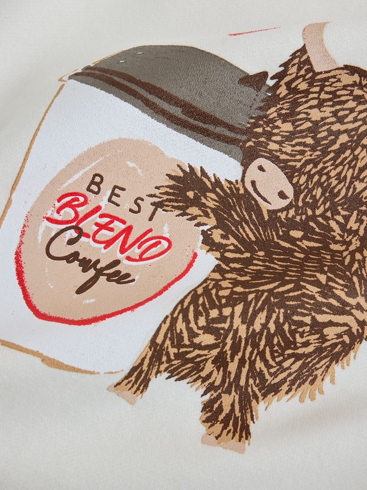 Cream Hamish Coffee Graphic Sweatshirt - Image 3 of 3