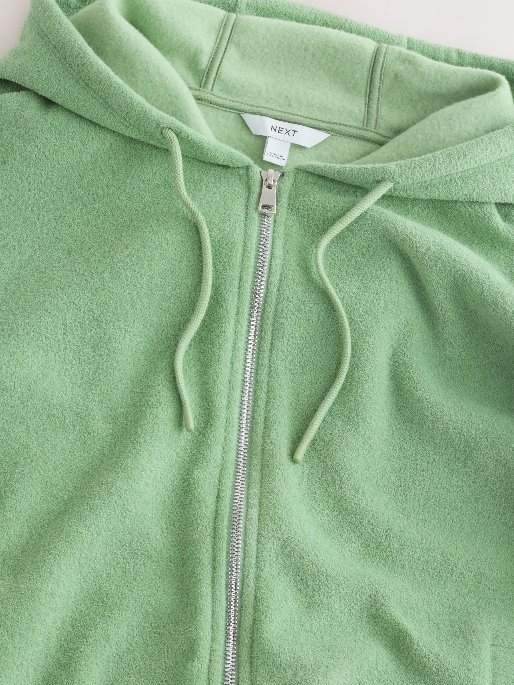 Buy Green Towelling Zip Up Hoodie from Next USA