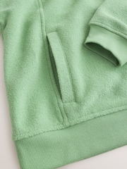 Khaki Green Towelling Zip Through Hoodie - Image 3 of 3