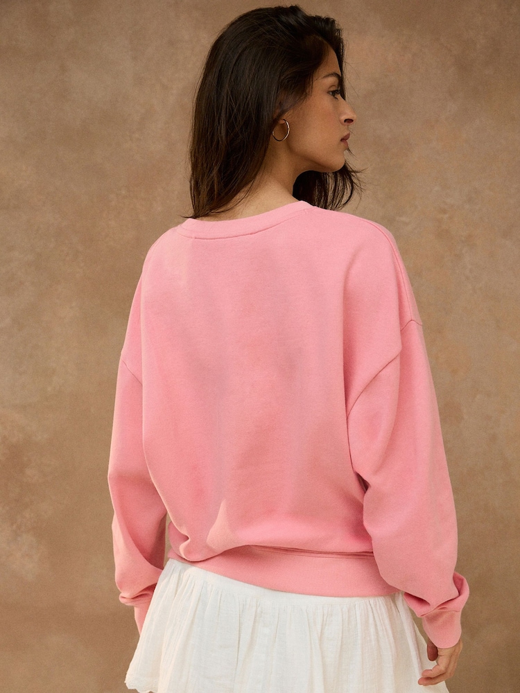 Pink Beaded Matcha Graphic Sweatshirt - Image 2 of 4