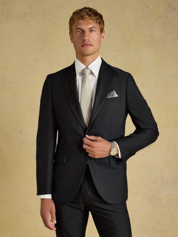 Joules Black Slim Fit Tuxedo Suit Jacket - Image 1 of 7
