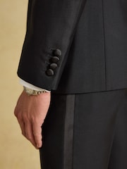 Joules Black Slim Fit Tuxedo Suit Jacket - Image 3 of 7
