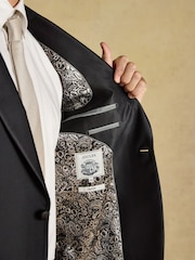 Joules Black Slim Fit Tuxedo Suit Jacket - Image 6 of 7
