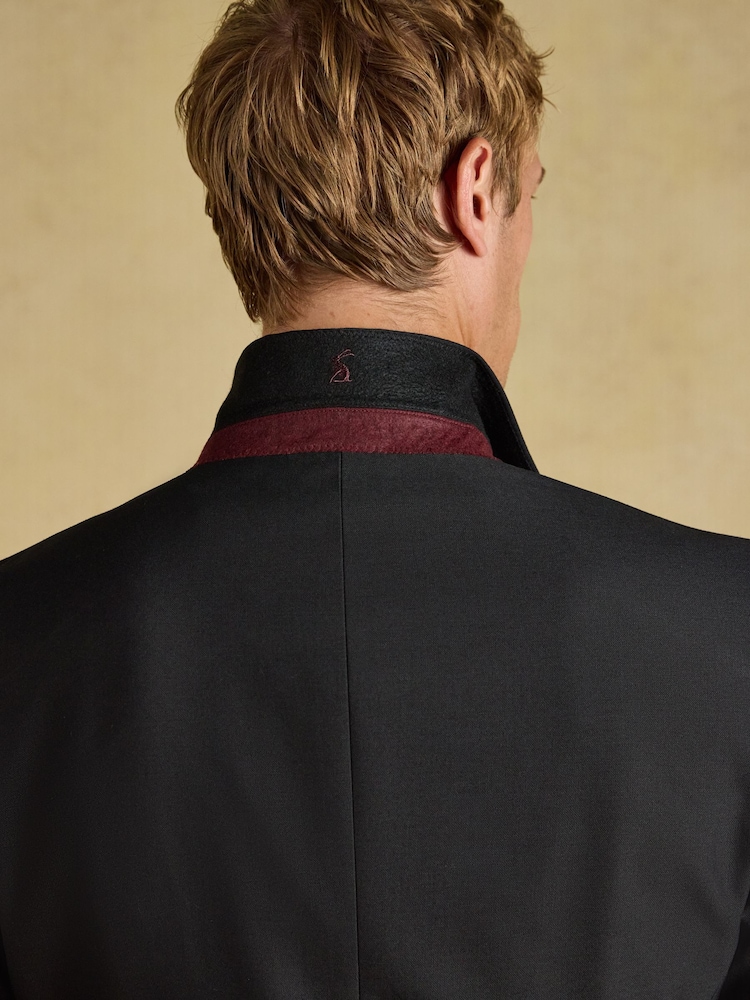Joules Black Slim Fit Tuxedo Suit Jacket - Image 7 of 7