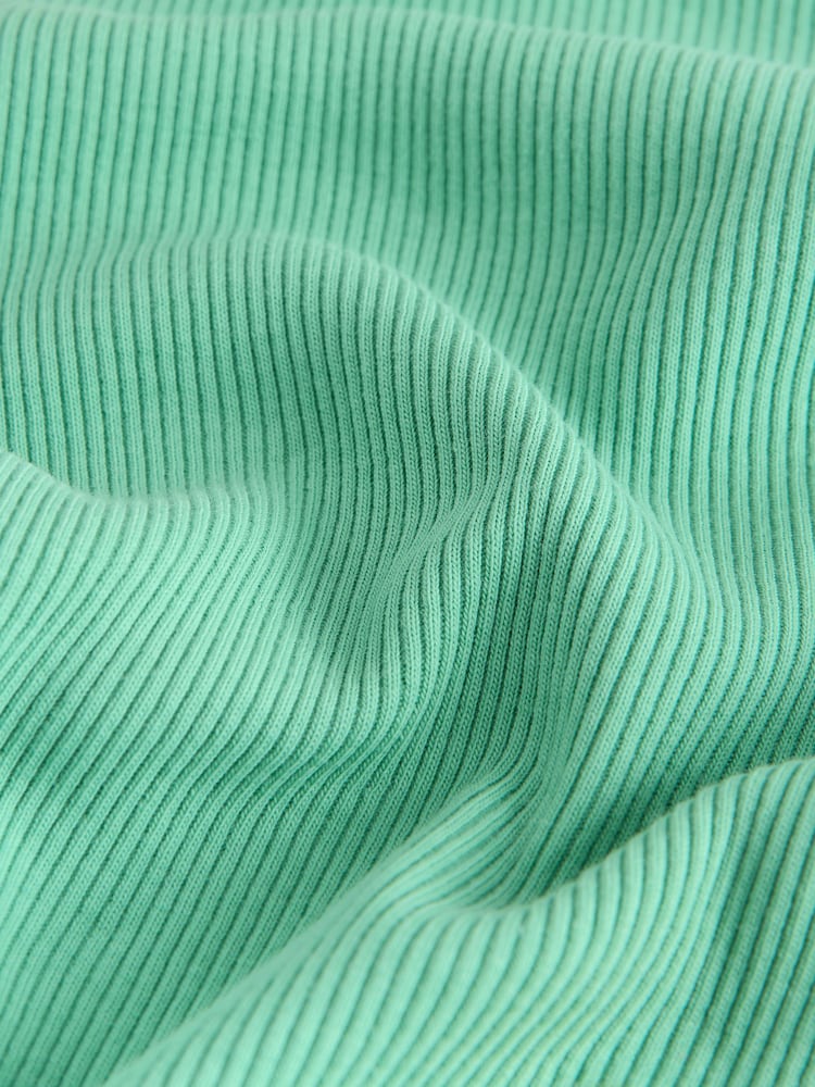 Teal Blue Ribbed Thick Strap Embroided Vest - Image 3 of 3
