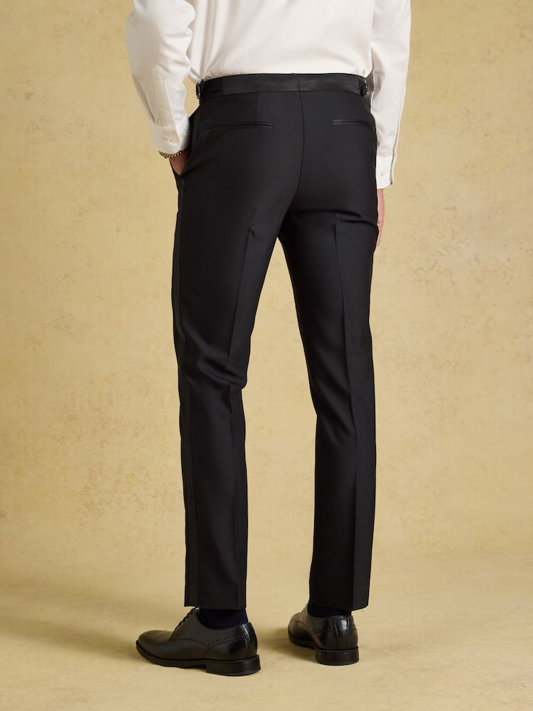 Joules Black Slim Fit Tuxedo Suit Trousers - Image 2 of 8