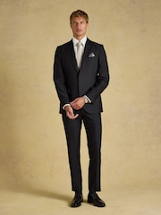 Joules Black Slim Fit Tuxedo Suit Trousers - Image 4 of 8