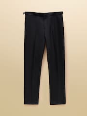 Joules Black Slim Fit Tuxedo Suit Trousers - Image 8 of 8