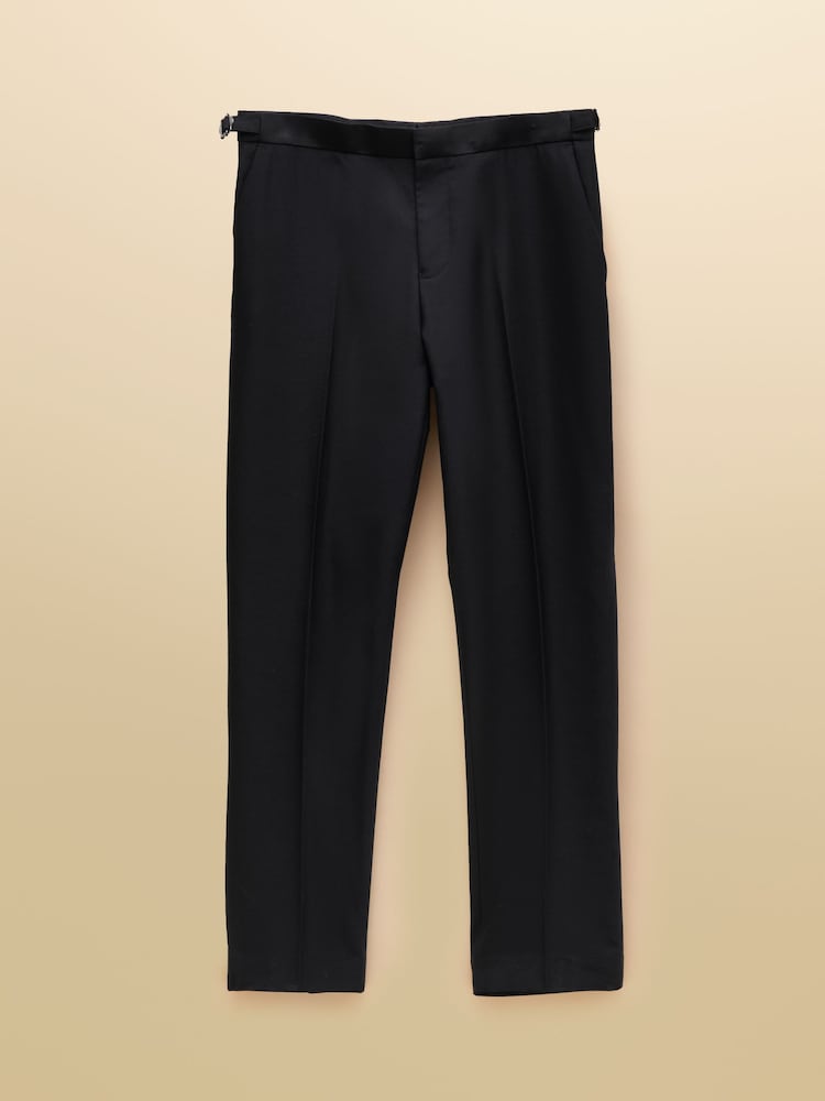 Joules Black Slim Fit Tuxedo Suit Trousers - Image 8 of 8