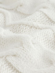 Laura Ashley Cream 3D Floral Cable Cardigan - Image 6 of 8