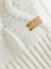 Laura Ashley Cream 3D Floral Cable Cardigan - Image 7 of 8