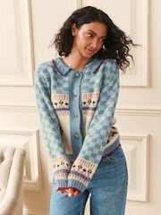 Laura Ashley Blue Homespun Floral Cardigan - Image 2 of 7