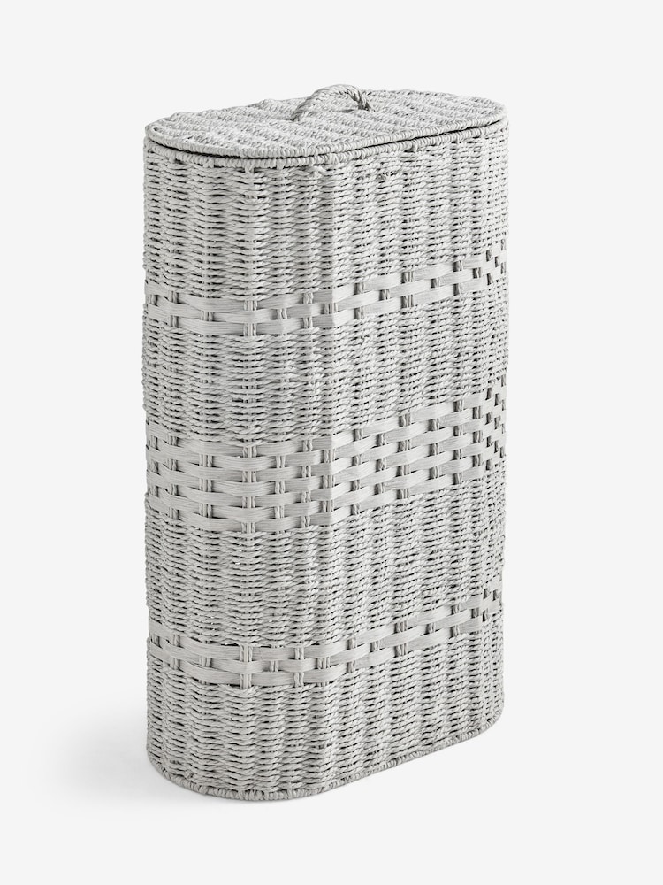 Grey Woven Slimline Laundry Hamper - Image 1 of 1