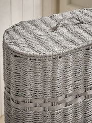 Grey Woven Slimline Laundry Hamper - Image 3 of 4