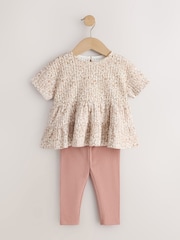 Neutral Peplum Top and Leggings Set (3mths-7yrs) - Image 4 of 8