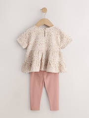 Neutral Peplum Top and Leggings Set (3mths-7yrs) - Image 6 of 8