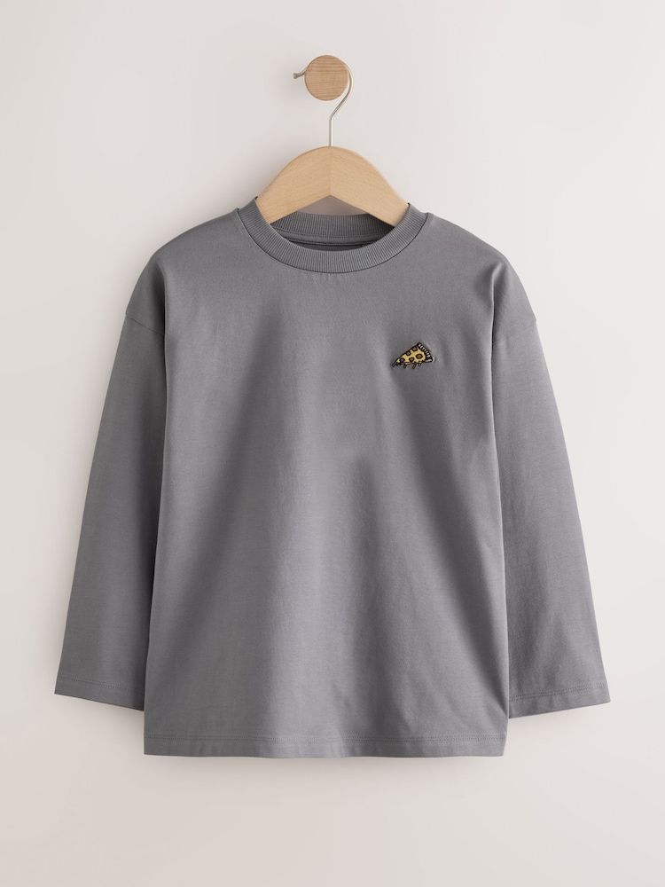 Nourriture bleue/verte/anthracite - T-shirts décontractés à manches longues Lot de 4 (3-16ans) - Image 2 de 8 Nourriture bleue/verte/anthracite - T-shirts décontractés à manches longues Lot de 4 (3-16ans) - Image 2 de 8