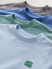 Nourriture bleue/verte/anthracite - T-shirts décontractés à manches longues Lot de 4 (3-16ans) - Image 7 de 8