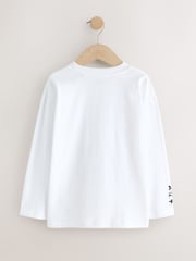 Black/Grey/White Graphic Long Sleeve Relaxed Fit T-Shirts 3 Pack (3-16yrs) - Image 5 of 8
