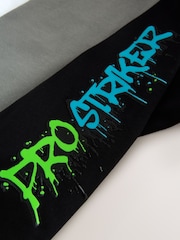 Black/Grey/White Graphic Long Sleeve Relaxed Fit T-Shirts 3 Pack (3-16yrs) - Image 8 of 8