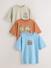 Azul/Cemento/Óxido - de Print manga corta  T-Shirts 3 gráfico y corte holgado (paquete316) ( años) - Imagen 1 de 7