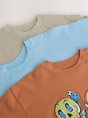 Azul/Cemento/Óxido - de Print manga corta  T-Shirts 3 gráfico y corte holgado (paquete316) ( años) - Imagen 6 de 7