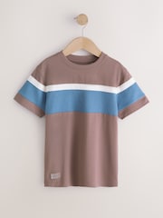 Mink/Blue/Navy - Short Sleeve Colourblock T-Shirts (3-16yrs) - រូបភាព 2 នៃ 7
