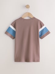 Mink/Blue/Navy - Short Sleeve Colourblock T-Shirts (3-16yrs) - រូបភាព 3 នៃ 7