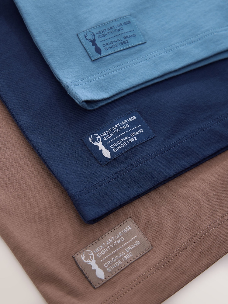 Mink/Blue/Navy - Short Sleeve Colourblock T-Shirts (3-16yrs) - រូបភាព 7 នៃ 7
