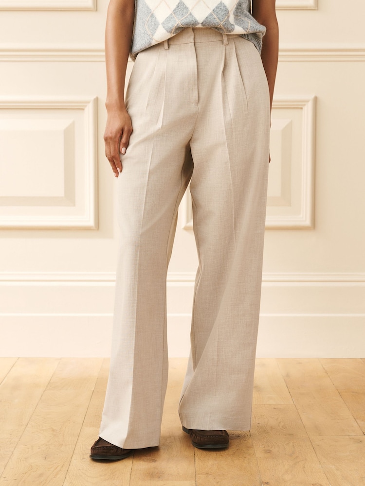 Laura Ashley Cream Wide Leg Tailored Trousers - Image 2 of 6 Laura Ashley Cream Wide Leg Tailored Trousers - Image 2 of 6