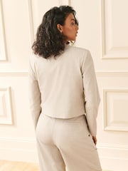 Laura Ashley Cream Wide Leg Tailored Trousers - Image 5 of 6