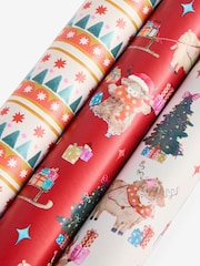 Set of 3 Red Hamish the Highland Cow Christmas Wrapping Paper Set of 3, 3m Gift Tags and Ribbons Set - Image 4 of 4