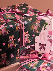 Set of 3 Pink Bow Ho Ho Christmas Wrapping Paper Set of 3, 3m Gift Tags and Ribbons Set - Image 2 of 3