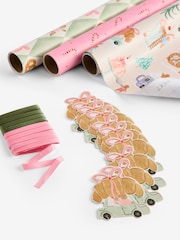 Set of 3 Pink Sweet Treat Christmas Wrapping Paper Set of 3, 3m Gift Tags and Ribbons Set - Image 3 of 4