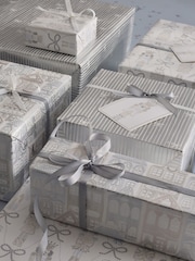 Set of 3 Silver Nutcracker Christmas Wrapping Paper Set of 3, 3m Gift Tags and Ribbons Set - Image 2 of 4