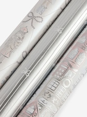 Set of 3 Silver Nutcracker Christmas Wrapping Paper Set of 3, 3m Gift Tags and Ribbons Set - Image 4 of 4