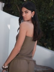 Washed Brown Balloon Leg Trousers - Image 4 of 9