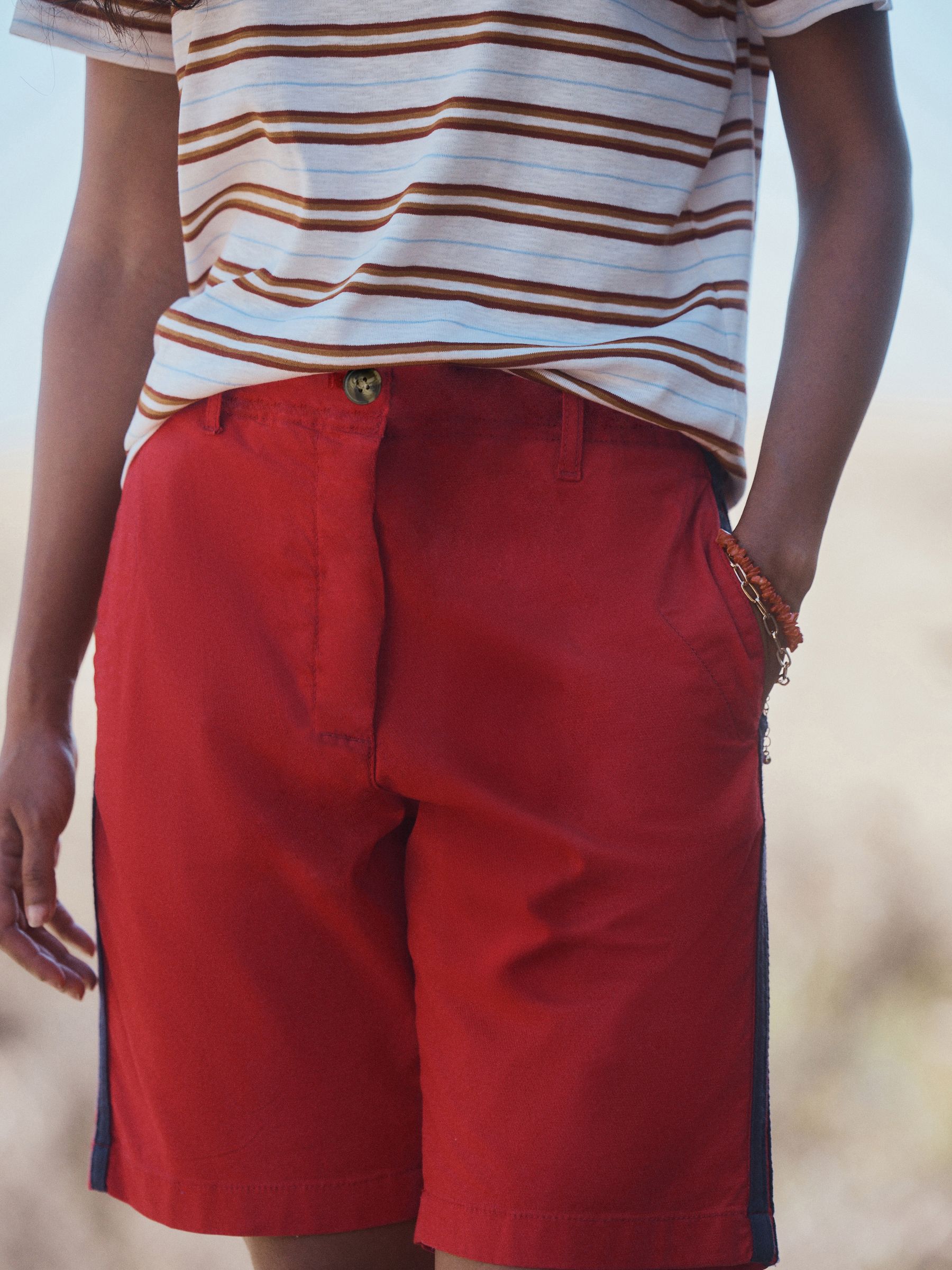 Buy Red Chino Short With Side Stripes Shorts from Next USA