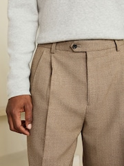 Neutral Loose Fit Wool Blend Flannel Suit Trousers - Image 4 of 4