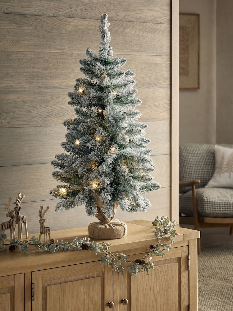 White Snowy 3ft Pre Lit Christmas Tree - Image 2 of 6