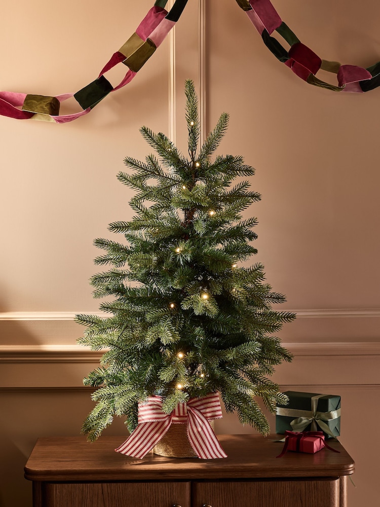 Green Nordmann Fir 3ft Pre Lit Christmas Tree - Image 2 of 7 Green Nordmann Fir 3ft Pre Lit Christmas Tree - Image 2 of 7