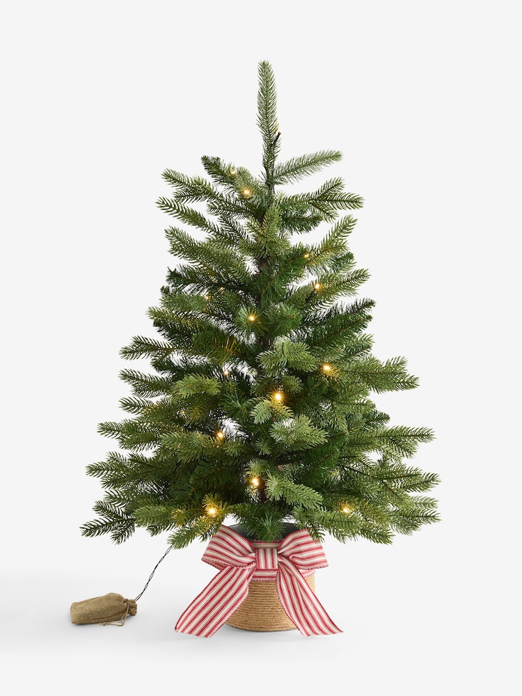 Green Nordmann Fir 3ft Pre Lit Christmas Tree - Image 7 of 7 Green Nordmann Fir 3ft Pre Lit Christmas Tree - Image 7 of 7