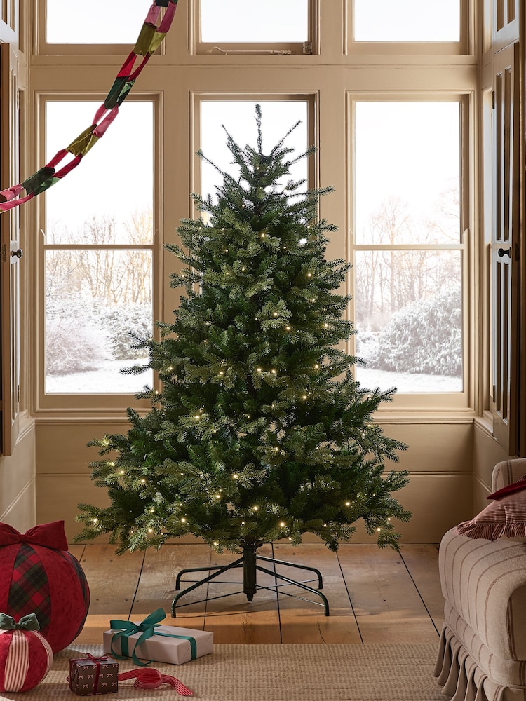 Green Nordmann Fir 6ft Pre Lit Christmas Tree - Image 2 of 6 Green Nordmann Fir 6ft Pre Lit Christmas Tree - Image 2 of 6