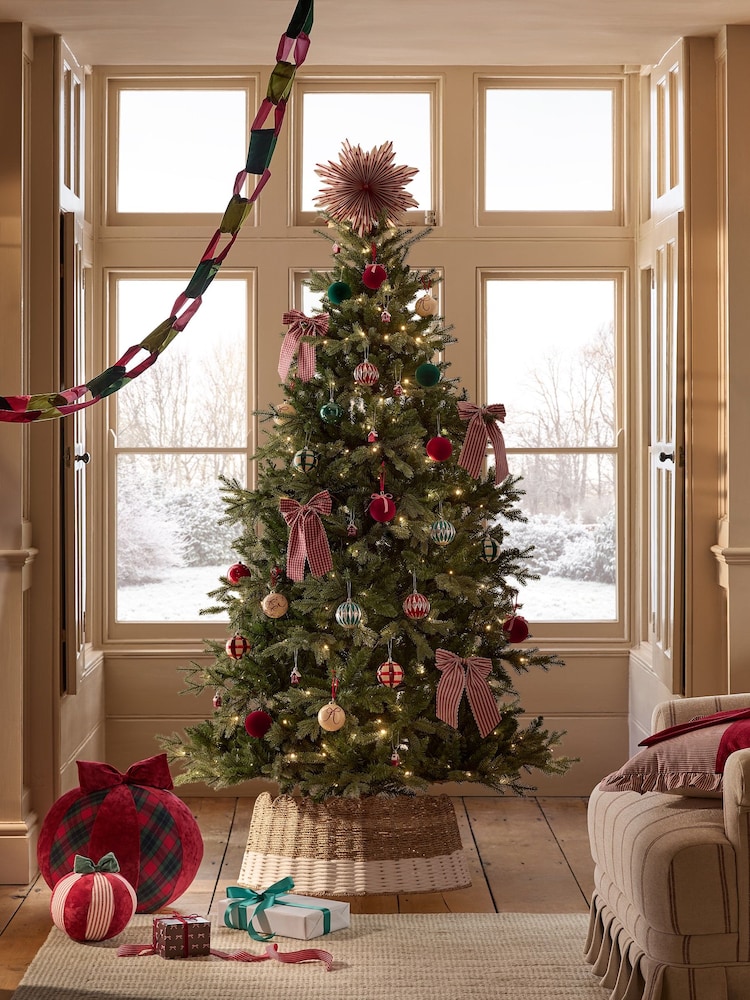 Green Nordmann Fir 7ft Pre Lit Christmas Tree - Image 2 of 2 Green Nordmann Fir 7ft Pre Lit Christmas Tree - Image 2 of 2