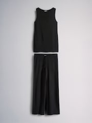 The Set Sleeveless Vest and Trousers Knitted Co-Ord Set Black - Image 2 of 15