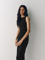 The Set Sleeveless Vest and Trousers Knitted Co-Ord Set Black - Image 4 of 15
