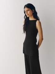 The Set Sleeveless Vest and Trousers Knitted Co-Ord Set Black - Image 6 of 15