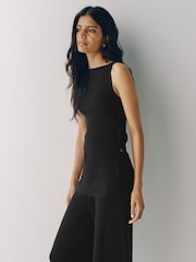 The Set Sleeveless Vest and Trousers Knitted Co-Ord Set Black - Image 8 of 15