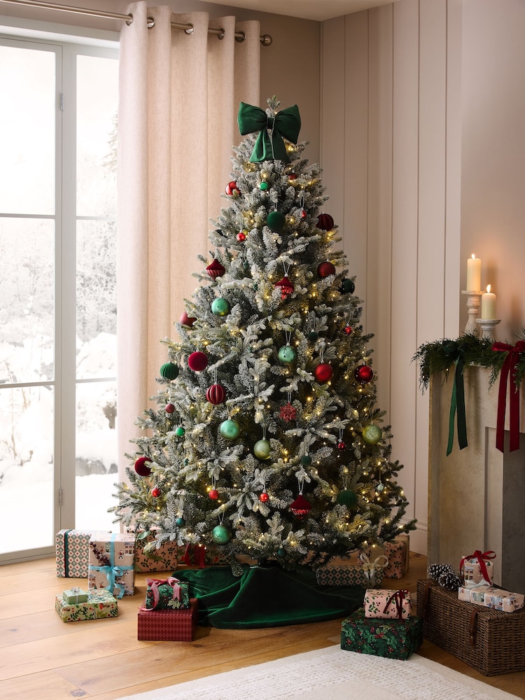 White Snowy Grand Fir 7ft Pre Lit Christmas Tree - Image 1 of 6