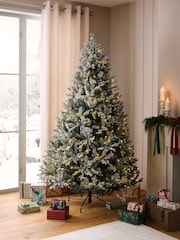 White Snowy Grand Fir 7ft Pre Lit Christmas Tree - Image 2 of 6